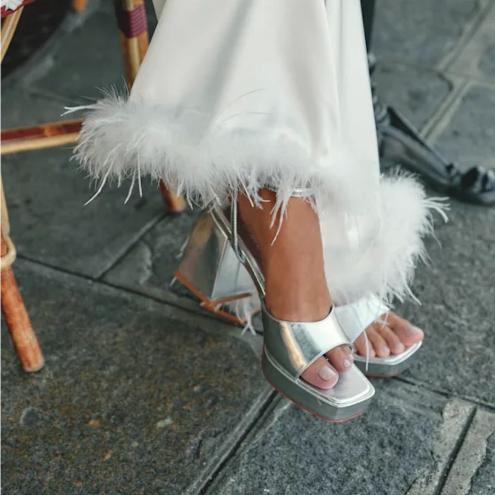 Lulu's Silver Metallic Platform Heels